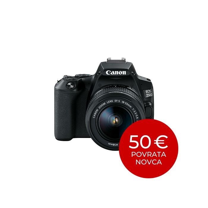 Canon EOS 250D DSLR Camera with EF-S 18-55mm f/3.5-5.6 III